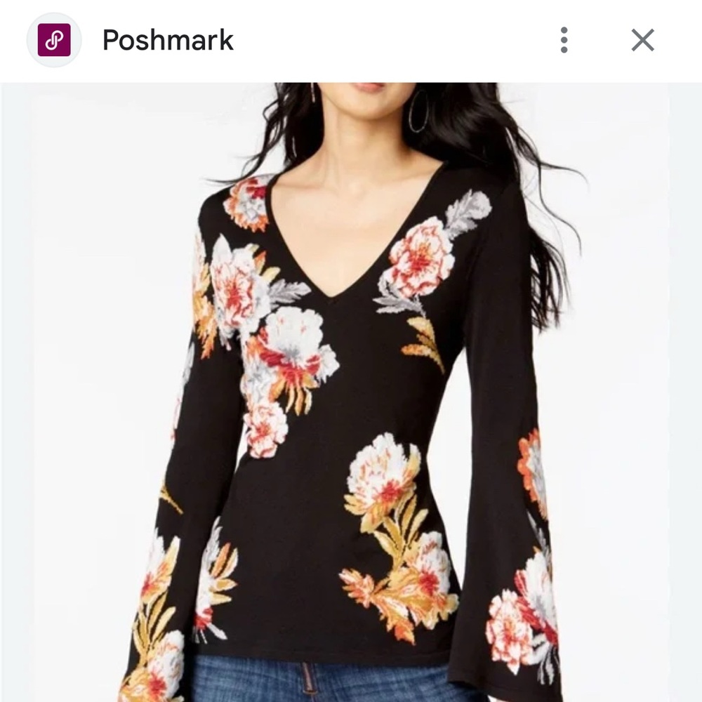 INC International Concepts Floral Knit Top